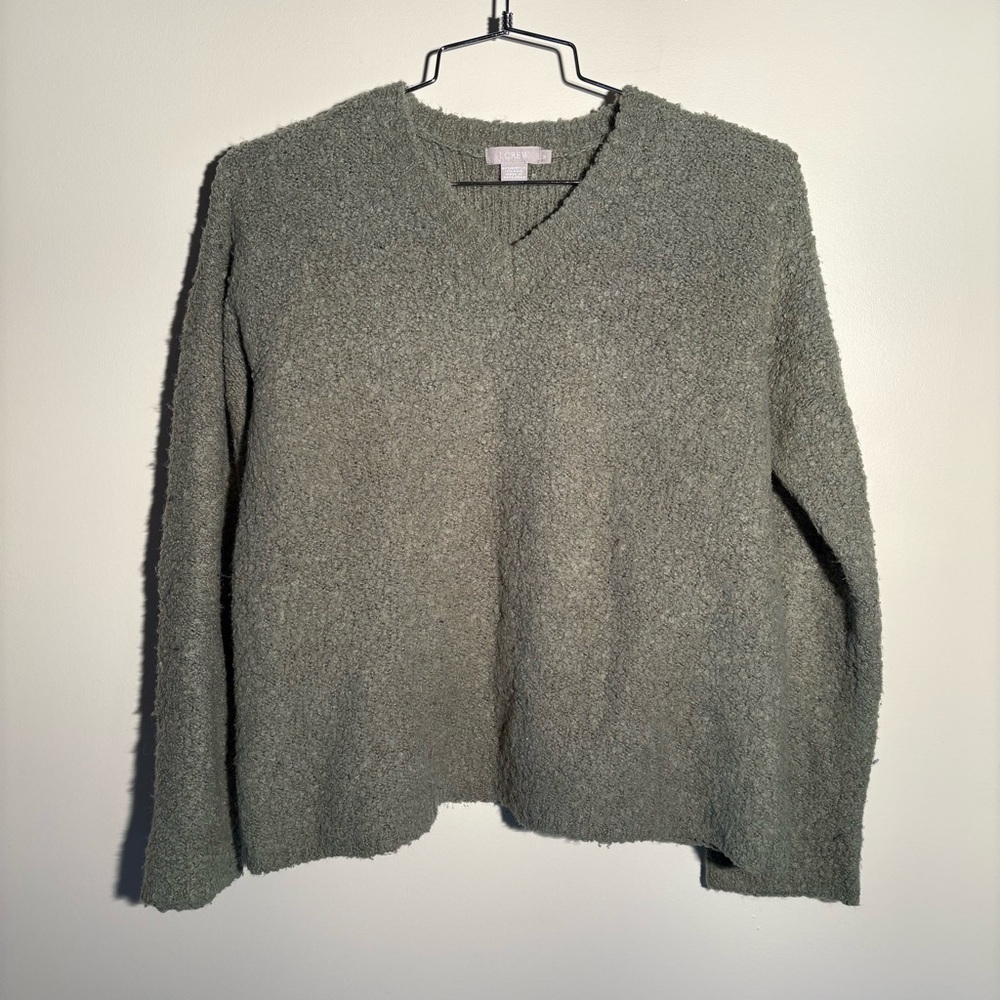 J. Crew Wool Blend Fuzzy V-Neck Sweater